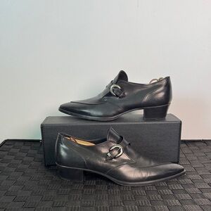 ALESSANDO VASINI ADRIAN 30MM MONK-STRAP IN BLACK CALFSKIN LEATHER SHOES